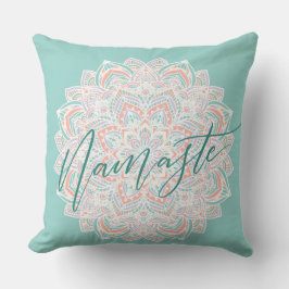 Almofada Travesseiro Decorativo Namaste Branco e Azul