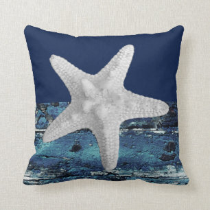 Almofada Travesseiro decorativo náutico da estrela do mar