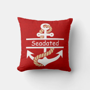 Almofada Travesseiro decorativo Náutico de Âncora Branca