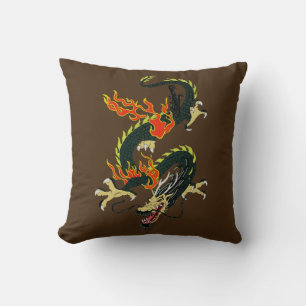 Almofada Travesseiro decorativo Negro do Dragão Chinês