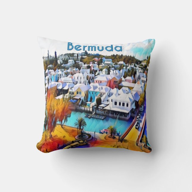 Almofada Travesseiro decorativo Neon Pop Art Bermuda (Frente)