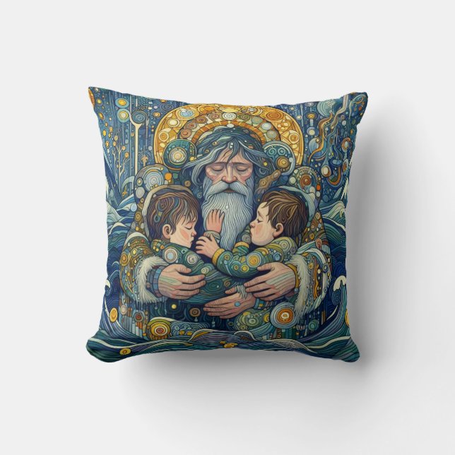 Almofada travesseiro decorativo "Noite Fria, Braços Fortes" (Frente)