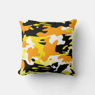 Almofada Travesseiro decorativo Orange Camo