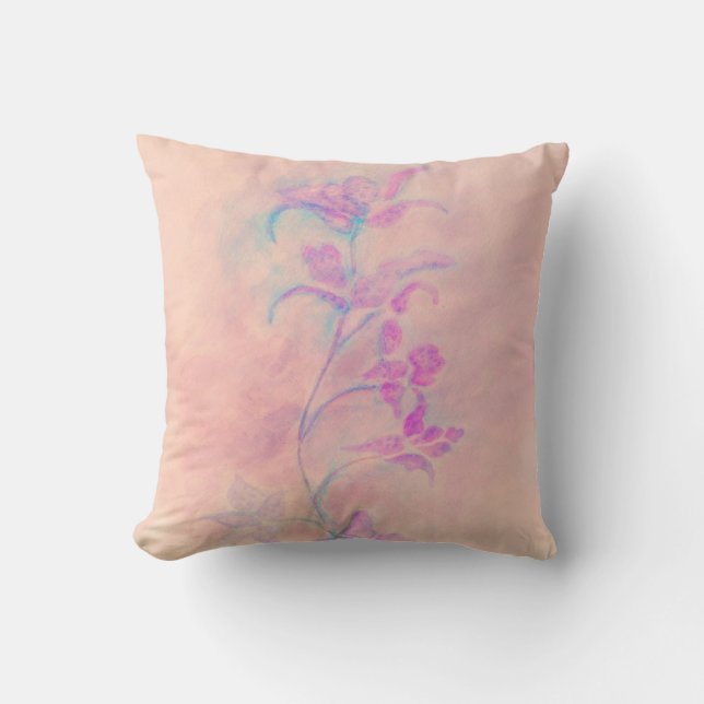Almofada Travesseiro Decorativo Orquídea Rosa (Frente)