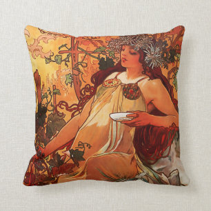 Almofada Travesseiro decorativo "Ouveau" de Alfons Mucha