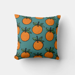 Almofada Travesseiro decorativo Padrão de Fruta Laranja Vin