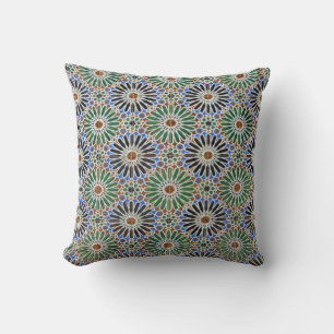 Almofada Travesseiro decorativo Padrão do Azulejo Floral