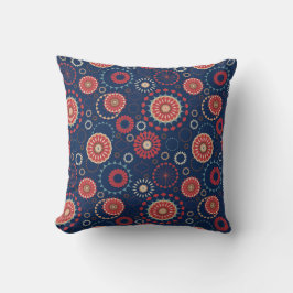 Almofada Travesseiro Decorativo Padrão Geométrico Azul Mari