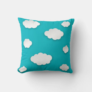 Almofada Travesseiro Decorativo Padrão Nuvens em Céu Azul –