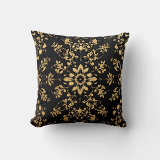 Almofada Travesseiro decorativo padrão preto amarelo