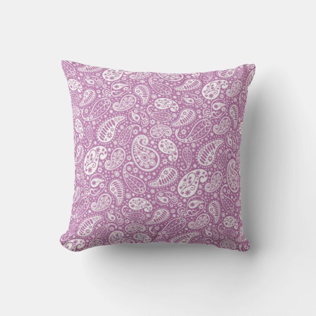 Almofada "travesseiro decorativo paisley roxo" (Frente)