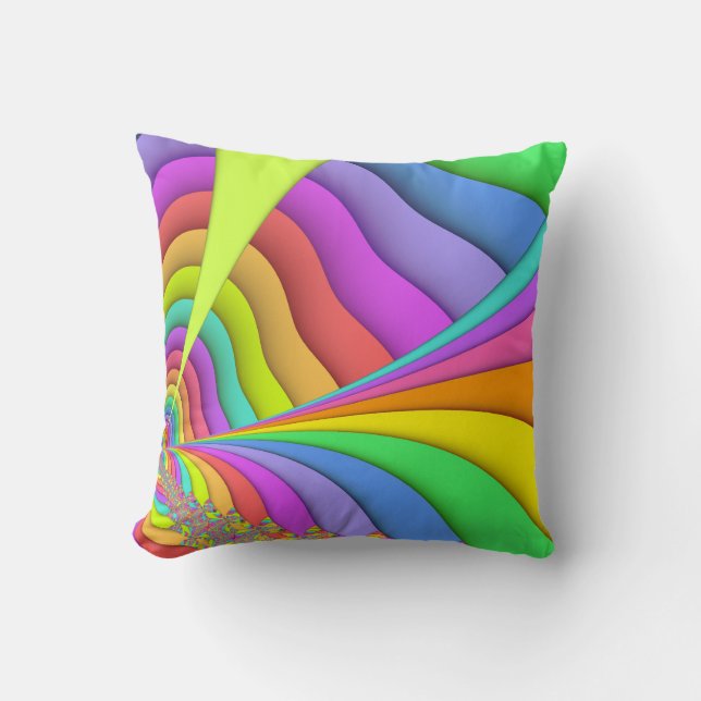 Almofada Travesseiro decorativo Pastel do Fractal da arte (Frente)