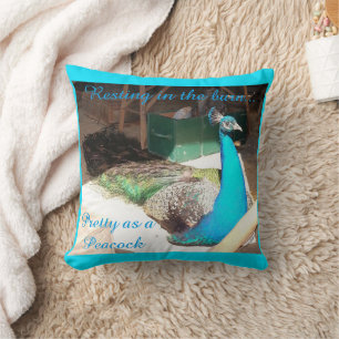 Almofada Travesseiro decorativo Pavão Azul bonito