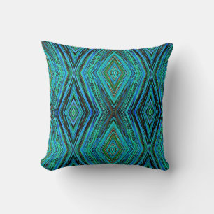 Almofada Travesseiro decorativo - Penas Azul/Verde