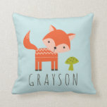 Almofada Travesseiro decorativo Personalizado Da Fox Mais P<br><div class="desc">Decorando o berçário do Baby Boy? Este travesseiro decorativo querido,  com uma raposa fofa e um design de cogumelo divertido no fundo,  vai adicionar um toque doce. A cor de fundo pode ser personalizada,  se desejar.</div>