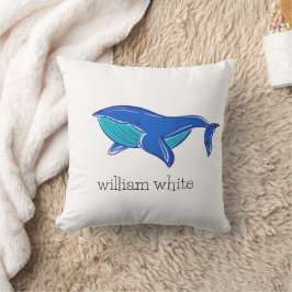 Almofada Travesseiro decorativo Personalizado de Baleia Azu