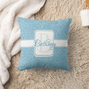 Almofada Travesseiro decorativo Personalizado de Brilho Azu
