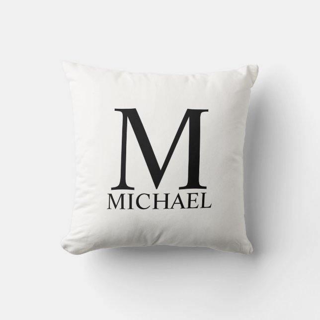 Almofada Travesseiro decorativo Personalizado de Monograma  (Frente)
