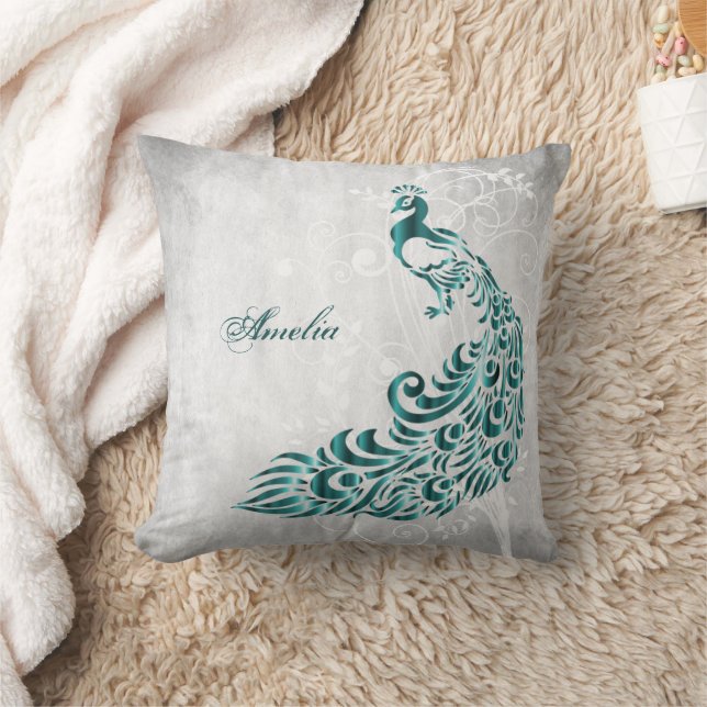 Almofada Travesseiro decorativo Personalizado de Peacock Te (Cobertor)
