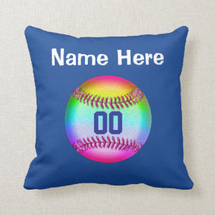 Almofada Travesseiro decorativo personalizado do softball,