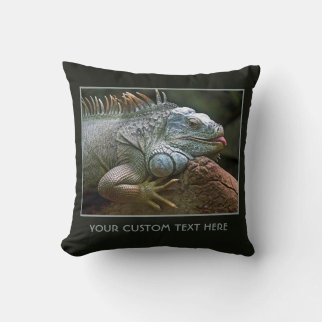 Almofada Travesseiro decorativo personalizado Iguana (Frente)