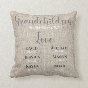Almofada Travesseiro decorativo personalizado para netos
