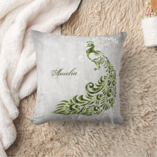 Almofada Travesseiro decorativo Personalizado Pavão Verde