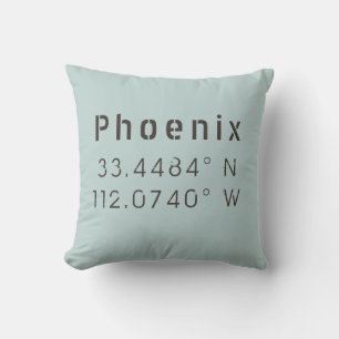 Almofada Travesseiro decorativo Phoenix Longitude Latitude