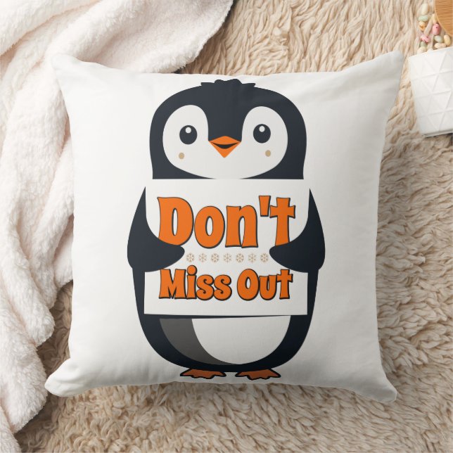Almofada Travesseiro Decorativo Pinguim Não Perca (Cobertor)
