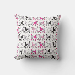 Almofada TRAVESSEIRO DECORATIVO PINK QUENTE e POODLES PRETO