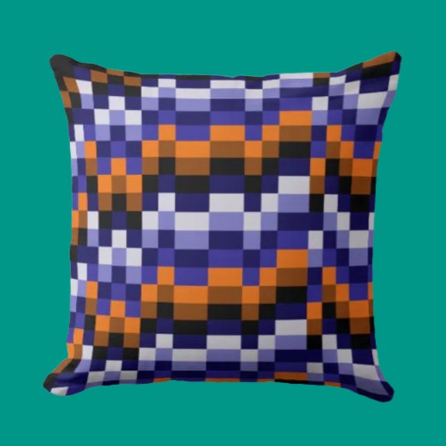 Almofada Travesseiro decorativo Pixel Art - Blues, Laranja  (Criador carregado)