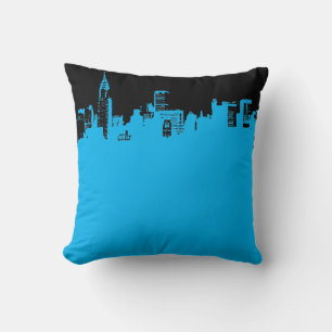 Almofada Travesseiro decorativo Pop de arte azul preto