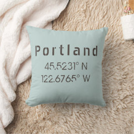Almofada Travesseiro decorativo Portland Longitude Latitude