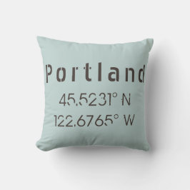 Almofada Travesseiro decorativo Portland Longitude Latitude