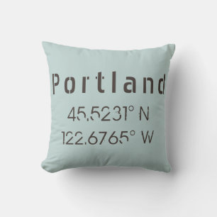 Almofada Travesseiro decorativo Portland Longitude Latitude