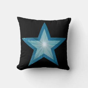 Almofada Travesseiro decorativo preto azul-estrela