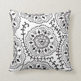 Almofada Travesseiro decorativo preto & branco retro do