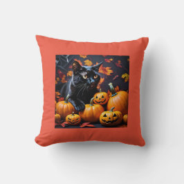 Almofada Travesseiro decorativo Preto do Outono e Pumpkins