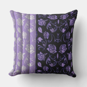 Almofada Travesseiro decorativo preto & do roxo do rosa dos