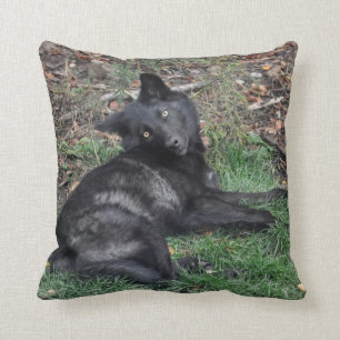 Almofada Travesseiro decorativo preto dos animais selvagens