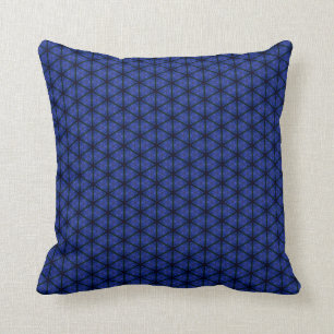 Almofada Travesseiro decorativo preto e azul do hexágono