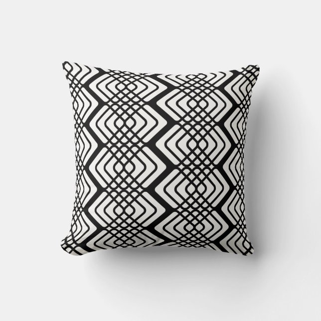Almofada Travesseiro decorativo preto e branco (Frente)