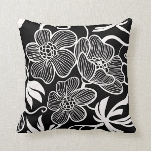 Almofada Travesseiro decorativo preto e branco