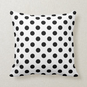 Almofada Travesseiro decorativo preto e branco, bolinhas
