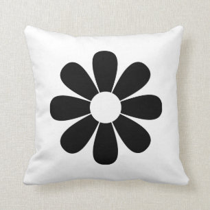 Almofada Travesseiro decorativo preto e branco da margarida