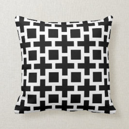 Almofada Travesseiro decorativo preto e branco da treliça
