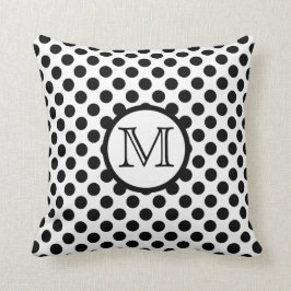 Almofada Travesseiro decorativo preto e branco das bolinhas