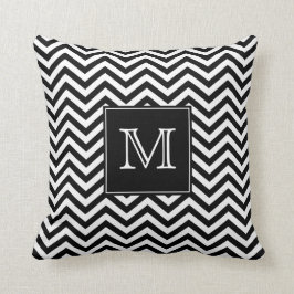 Almofada Travesseiro decorativo preto e branco de Chevron