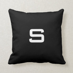 Almofada Travesseiro decorativo preto e branco de dois tons