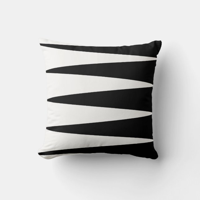 Almofada Travesseiro decorativo preto e branco do bloco da (Frente)